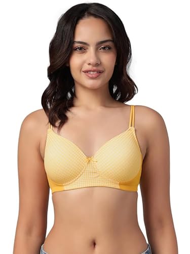 Clovia Women’s Printed T-Shirt Bra – Padded, Wire-Free, Full-Cup Comfort